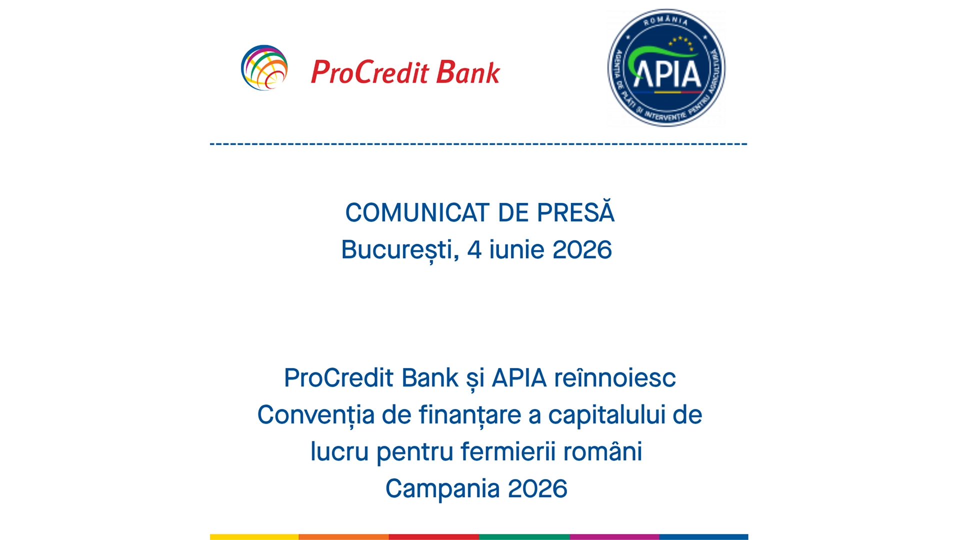 ProCredit Bank si APIA