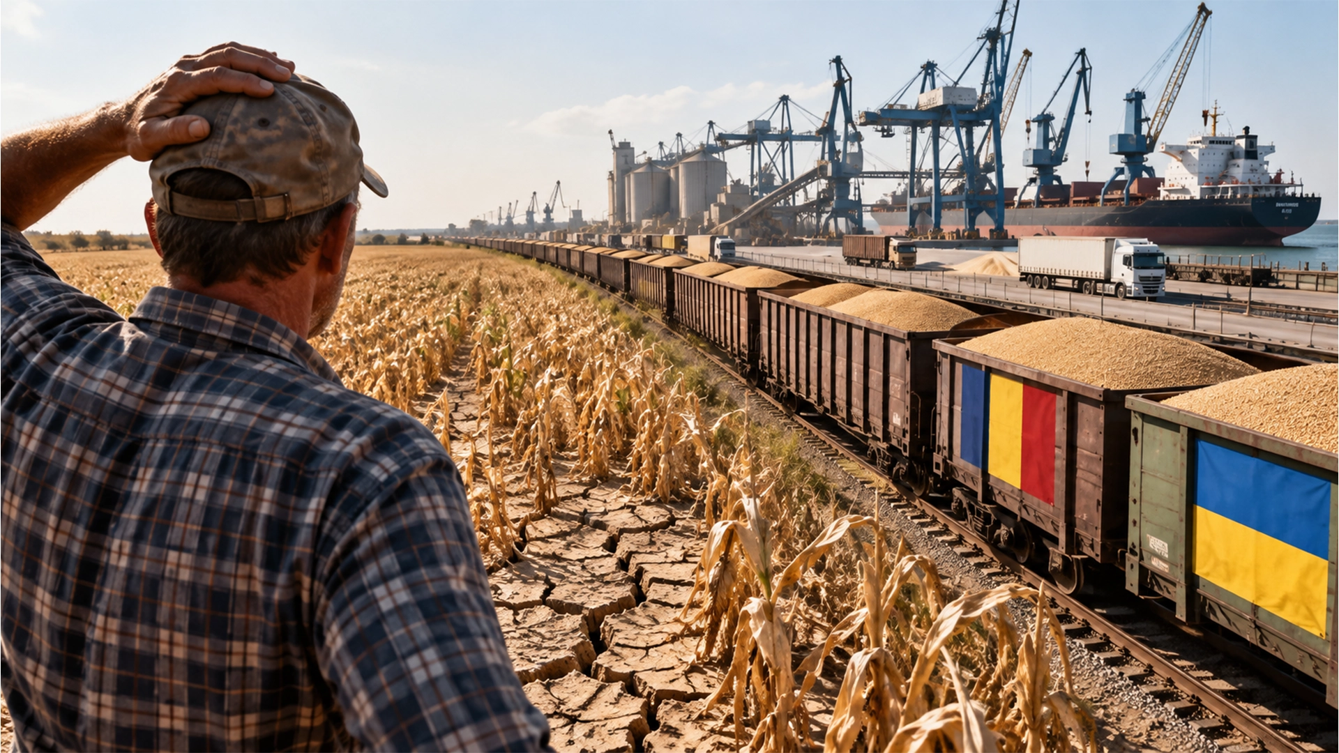 Seceta lovește vestul României. Fermierii se luptă pentru transport cu cerealele din Ucraina: „Pe noi cine ne ajută?”